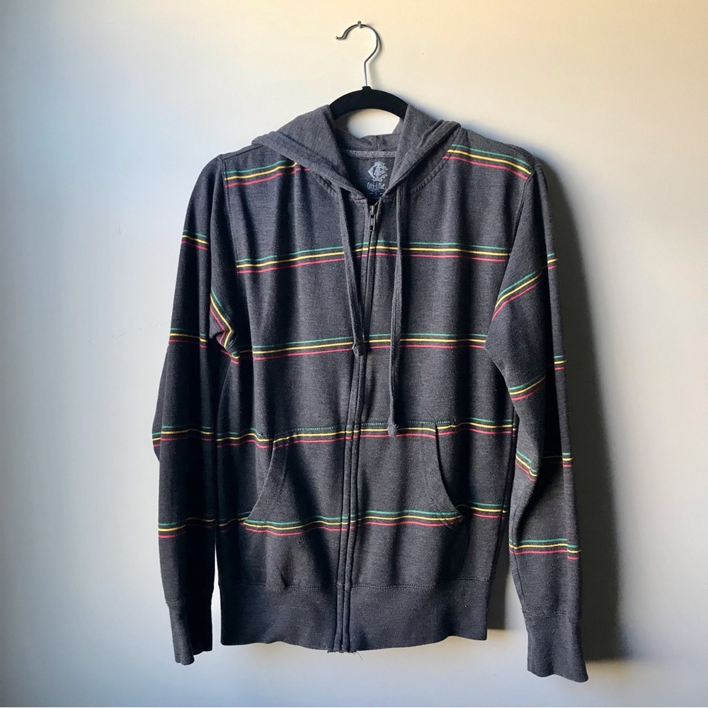 Catch-a-Fire Rasta Stripe Zip Hoodie (Size S)